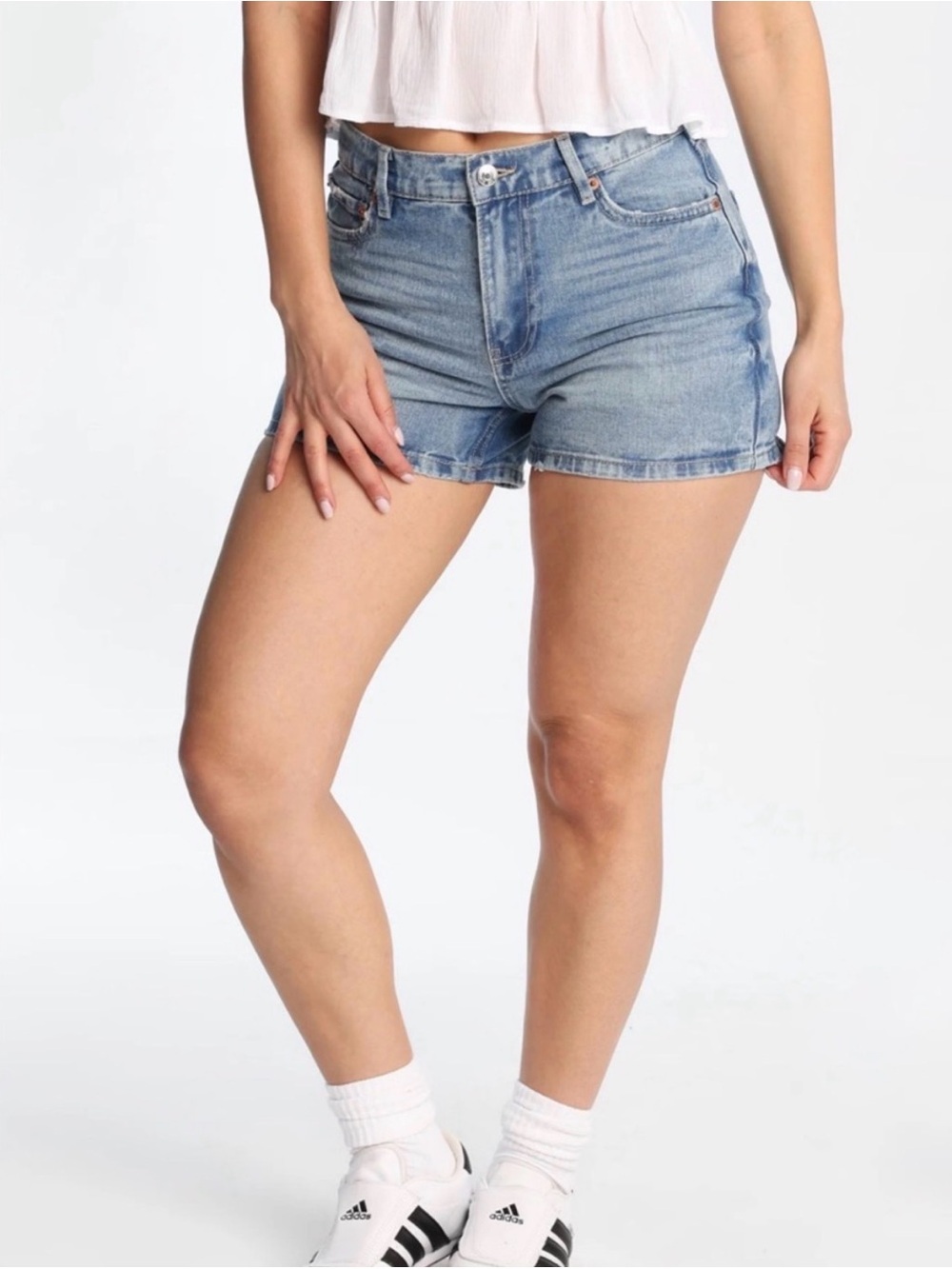 2/$25 💌 Bluenotes Light Blue High-Rise Denim Shorts